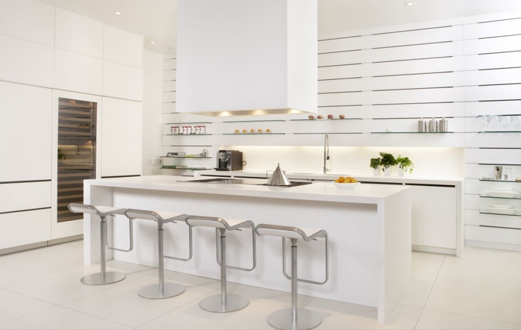 beautiful white and clean interior of a kitchen